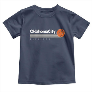 Retro Oklahoma City Basketball Toddler T Shirt Vintage OKC Hoops Lover Sports Fan TS02 Navy Print Your Wear