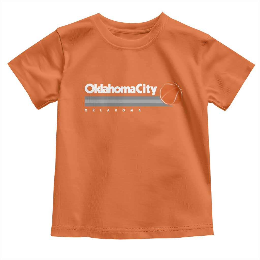 Retro Oklahoma City Basketball Toddler T Shirt Vintage OKC Hoops Lover Sports Fan TS02 Orange Print Your Wear