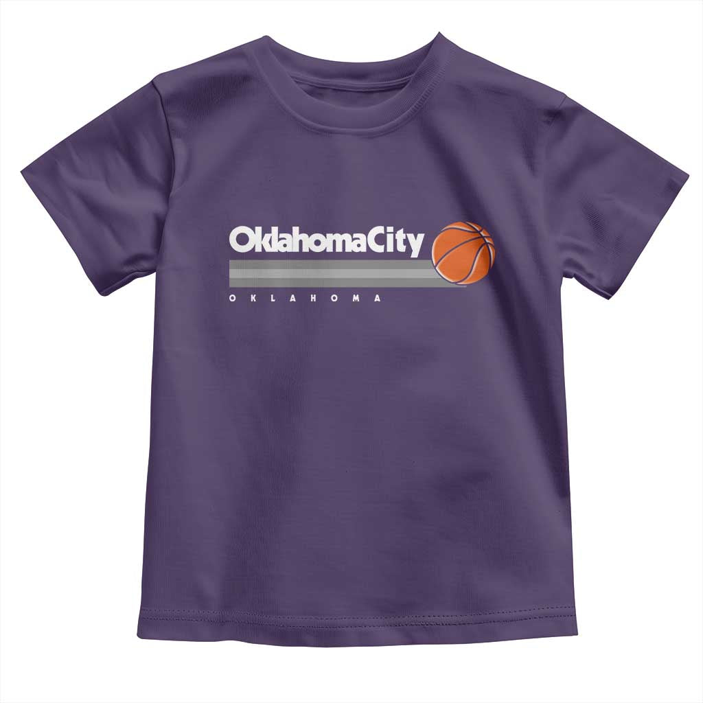 Retro Oklahoma City Basketball Toddler T Shirt Vintage OKC Hoops Lover Sports Fan TS02 Purple Print Your Wear