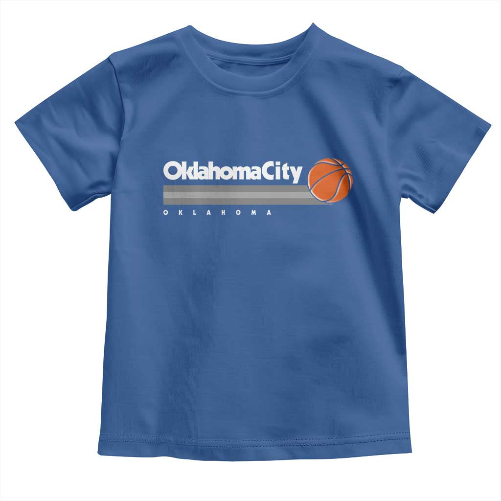 Retro Oklahoma City Basketball Toddler T Shirt Vintage OKC Hoops Lover Sports Fan TS02 Royal Blue Print Your Wear