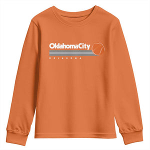 Retro Oklahoma City Basketball Youth Sweatshirt Vintage OKC Hoops Lover Sports Fan TS02 Orange Print Your Wear