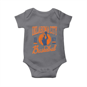 Retro Oklahoma City Basketball Baby Onesie Vintage OKC Since 1967 Hoops Lover Sports Fan TS02 Charcoal Print Your Wear