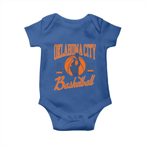 Retro Oklahoma City Basketball Baby Onesie Vintage OKC Since 1967 Hoops Lover Sports Fan TS02 Royal Blue Print Your Wear