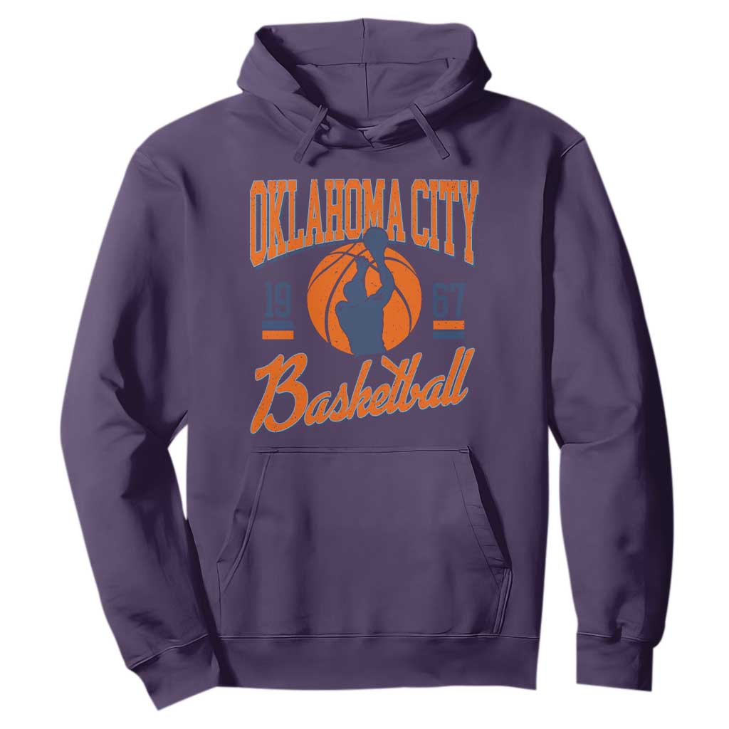 Retro Oklahoma City Basketball Hoodie Vintage OKC Since 1967 Hoops Lover Sports Fan TS02 Purple Print Your Wear
