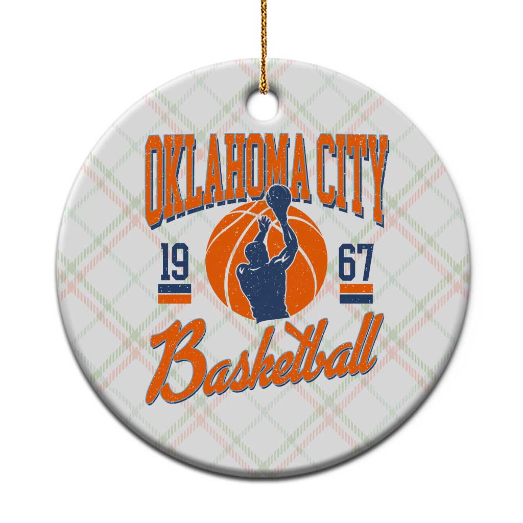 Retro Oklahoma City Basketball Ceramic Ornament Vintage OKC Since 1967 Hoops Lover Sports Fan TS02 1pc Christmas Plaid Print Your Wear