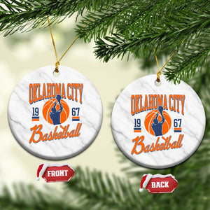 Retro Oklahoma City Basketball Ceramic Ornament Vintage OKC Since 1967 Hoops Lover Sports Fan TS02 1pc White Marble Print Your Wear