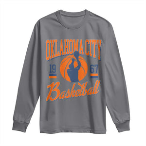Retro Oklahoma City Basketball Long Sleeve Shirt Vintage OKC Since 1967 Hoops Lover Sports Fan TS02 Charcoal Print Your Wear