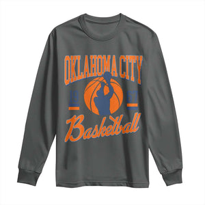 Retro Oklahoma City Basketball Long Sleeve Shirt Vintage OKC Since 1967 Hoops Lover Sports Fan TS02 Dark Heather Print Your Wear
