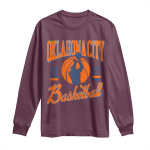 Retro Oklahoma City Basketball Long Sleeve Shirt Vintage OKC Since 1967 Hoops Lover Sports Fan TS02 Maroon Print Your Wear