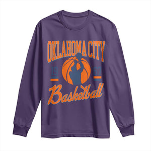 Retro Oklahoma City Basketball Long Sleeve Shirt Vintage OKC Since 1967 Hoops Lover Sports Fan TS02 Purple Print Your Wear