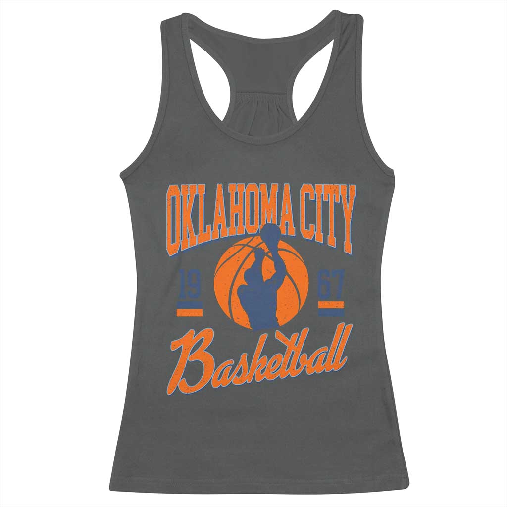 Retro Oklahoma City Basketball Racerback Tank Top Vintage OKC Since 1967 Hoops Lover Sports Fan TS02 Dark Heather Print Your Wear