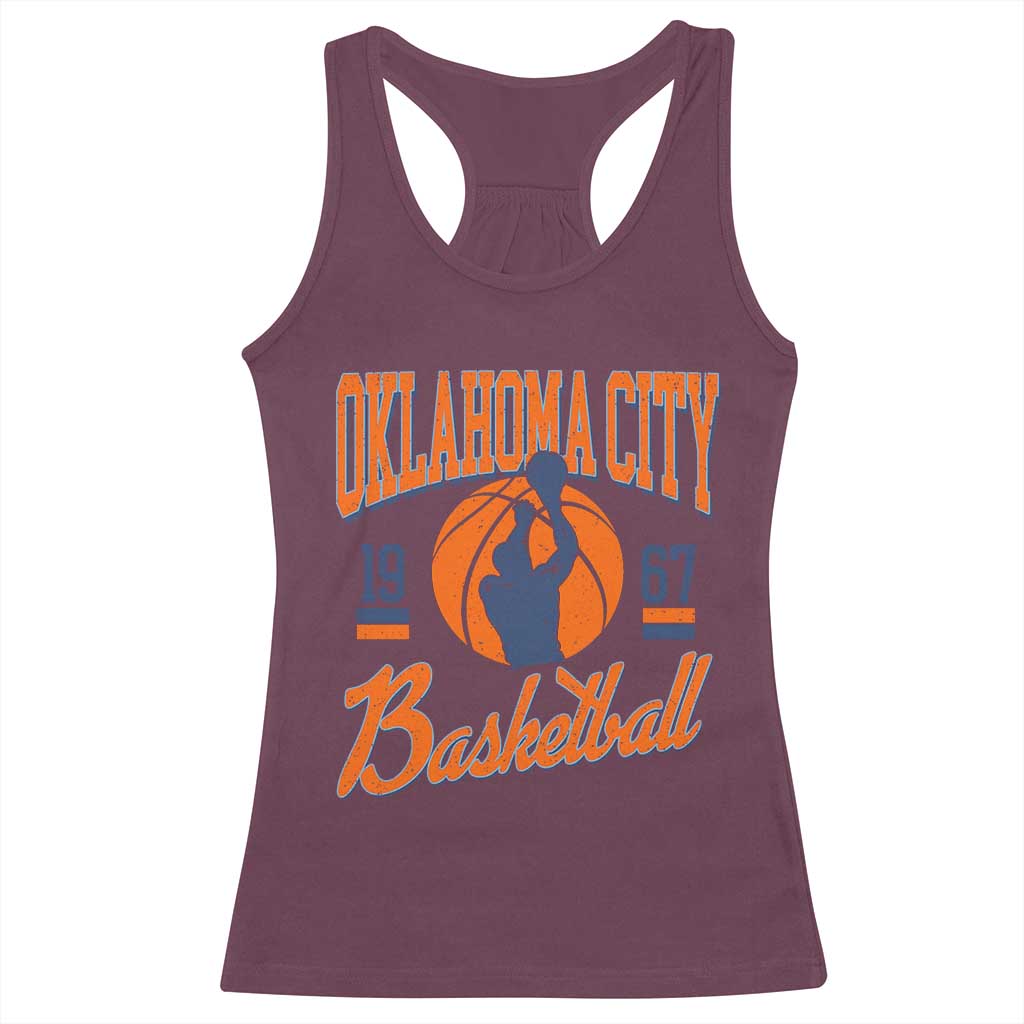 Retro Oklahoma City Basketball Racerback Tank Top Vintage OKC Since 1967 Hoops Lover Sports Fan TS02 Maroon Print Your Wear