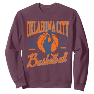 Retro Oklahoma City Basketball Sweatshirt Vintage OKC Since 1967 Hoops Lover Sports Fan TS02 Maroon Print Your Wear