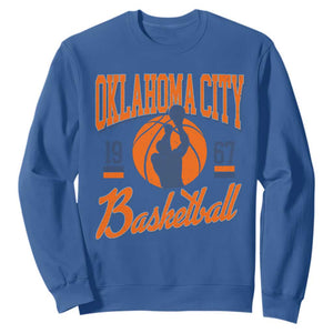 Retro Oklahoma City Basketball Sweatshirt Vintage OKC Since 1967 Hoops Lover Sports Fan TS02 Royal Blue Print Your Wear