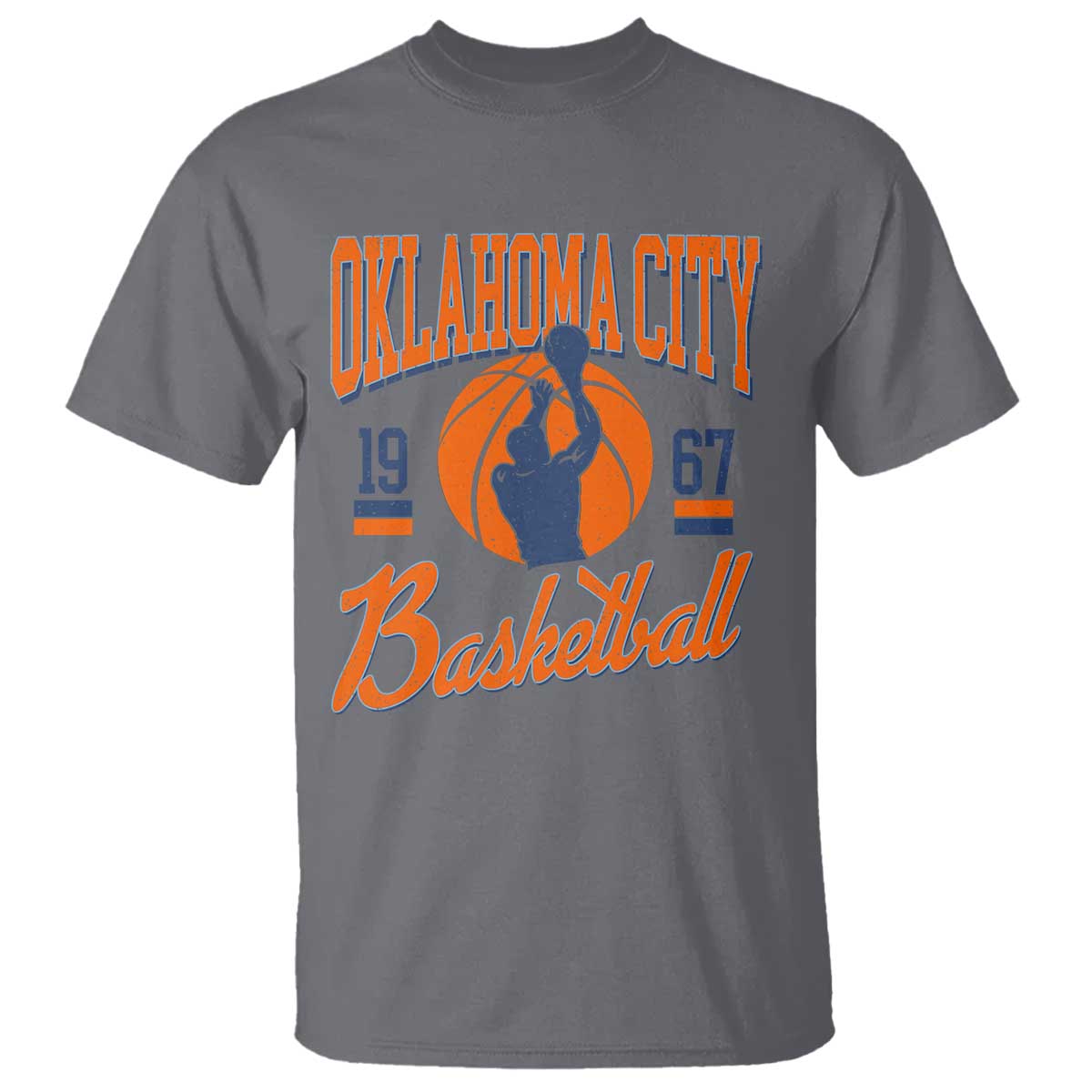 Retro Oklahoma City Basketball T Shirt Vintage OKC Since 1967 Hoops Lover Sports Fan TS02 Charcoal Print Your Wear