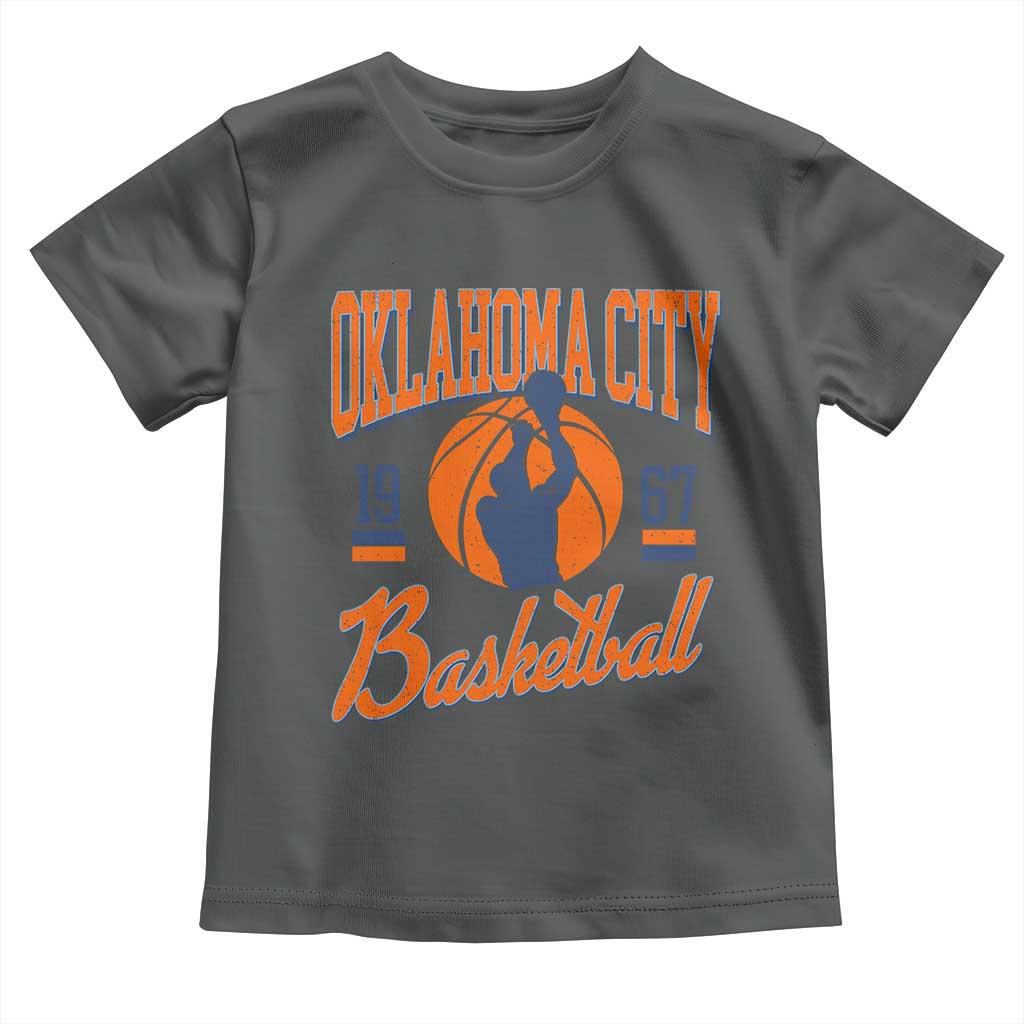 Retro Oklahoma City Basketball Toddler T Shirt Vintage OKC Since 1967 Hoops Lover Sports Fan TS02 Dark Heather Print Your Wear