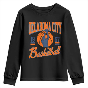 Retro Oklahoma City Basketball Youth Sweatshirt Vintage OKC Since 1967 Hoops Lover Sports Fan TS02 Black Print Your Wear