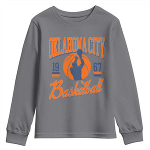 Retro Oklahoma City Basketball Youth Sweatshirt Vintage OKC Since 1967 Hoops Lover Sports Fan TS02 Charcoal Print Your Wear