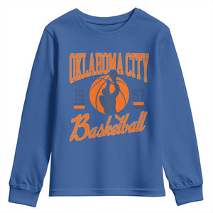 Retro Oklahoma City Basketball Youth Sweatshirt Vintage OKC Since 1967 Hoops Lover Sports Fan TS02 Royal Blue Print Your Wear