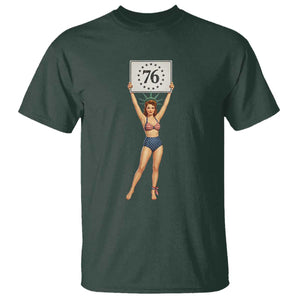 Vintage Patriotic Pin Up Girl 1776 T Shirt Statue of Liberty Retro Americana Graphic