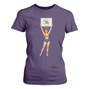 Vintage Patriotic Pin Up Girl 1776 T Shirt For Women Statue of Liberty Retro Americana Graphic