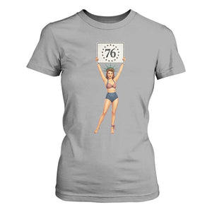 Vintage Patriotic Pin Up Girl 1776 T Shirt For Women Statue of Liberty Retro Americana Graphic
