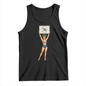 Vintage Patriotic Pin Up Girl 1776 Tank Top Statue of Liberty Retro Americana Graphic