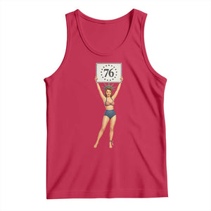 Vintage Patriotic Pin Up Girl 1776 Tank Top Statue of Liberty Retro Americana Graphic