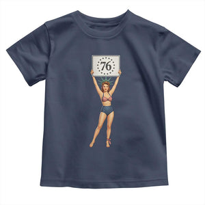 Vintage Patriotic Pin Up Girl 1776 Toddler T Shirt Statue of Liberty Retro Americana Graphic