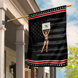 Vintage Pin Up Girl 1776 Patriotic Garden Flag Statue of Liberty Retro Americana Graphic