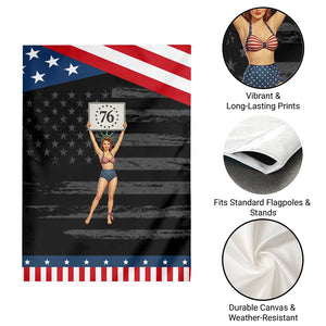 Vintage Pin Up Girl 1776 Patriotic Garden Flag Statue of Liberty Retro Americana Graphic