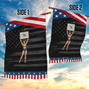 Vintage Pin Up Girl 1776 Patriotic Garden Flag Statue of Liberty Retro Americana Graphic