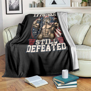 Still Undefeated 1776 to 2026 Muscular Uncle Sam Throw Blanket Buff Bodybuilder American Flag 250th Anniversary Semiquincentennial
