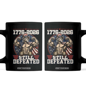 Still Undefeated 1776 to 2026 Muscular Uncle Sam Coffee Mug Buff Bodybuilder American Flag 250th Anniversary Semiquincentennial