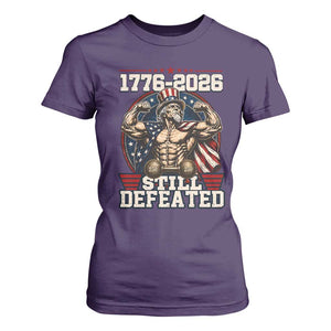 Still Undefeated 1776 to 2026 Muscular Uncle Sam T Shirt For Women Buff Bodybuilder American Flag 250th Anniversary Semiquincentennial