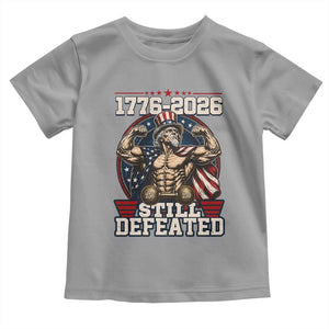 Still Undefeated 1776 to 2026 Muscular Uncle Sam Toddler T Shirt Buff Bodybuilder American Flag 250th Anniversary Semiquincentennial