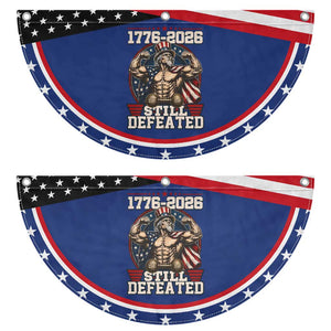 Still Undefeated 1776 to 2026 Muscular Uncle Sam Patriotic Fan Flag Buff Bodybuilder American Flag 250th Anniversary Semiquincentennial