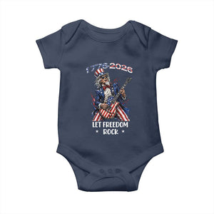 Let Freedom Rock Uncle Sam Rock Star Baby Onesie Funny Electric Guitar Player American Flag Suit 1776 to 2026 Semiquincentennial