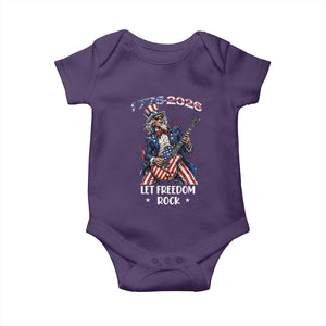 Let Freedom Rock Uncle Sam Rock Star Baby Onesie Funny Electric Guitar Player American Flag Suit 1776 to 2026 Semiquincentennial