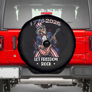 Let Freedom Rock Uncle Sam Rock Star Spare Tire Cover Funny Electric Guitar Player American Flag Suit 1776 to 2026 Semiquincentennial