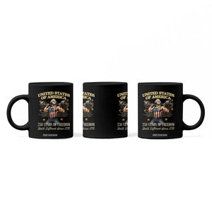 USA 250 Years of Freedom Muscular George Washington Weightlifter Coffee Mug Built Different Since 1776 Funny Patriotic 1st President Bodybuilder