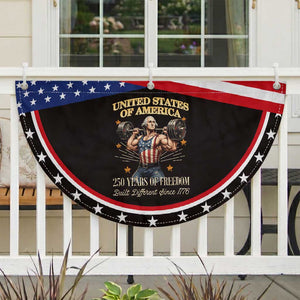 USA 250 Years of Freedom Muscular George Washington Weightlifter Patriotic Fan Flag Built Different Since 1776 Funny 1st President Bodybuilder