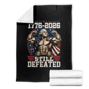 Still Undefeated 1776 to 2026 Muscular George Washington Throw Blanket Buff Bodybuilder American Flag Cape 250th Anniversary Semiquincentennial