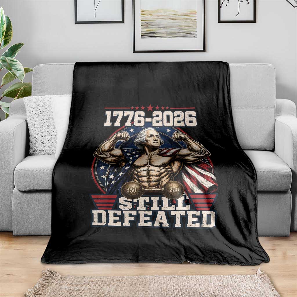 Still Undefeated 1776 to 2026 Muscular George Washington Throw Blanket Buff Bodybuilder American Flag Cape 250th Anniversary Semiquincentennial