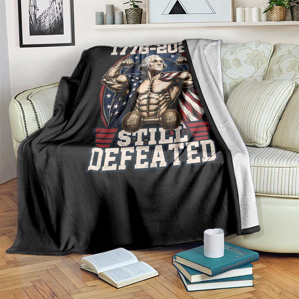Still Undefeated 1776 to 2026 Muscular George Washington Throw Blanket Buff Bodybuilder American Flag Cape 250th Anniversary Semiquincentennial