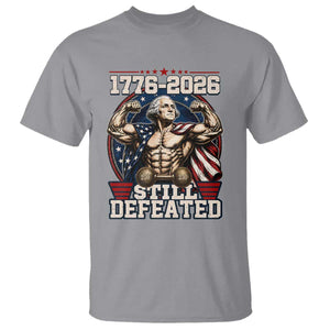 Still Undefeated 1776 to 2026 Muscular George Washington T Shirt Buff Bodybuilder American Flag Cape 250th Anniversary Semiquincentennial