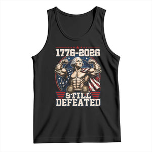 Still Undefeated 1776 to 2026 Muscular George Washington Tank Top Buff Bodybuilder American Flag Cape 250th Anniversary Semiquincentennial