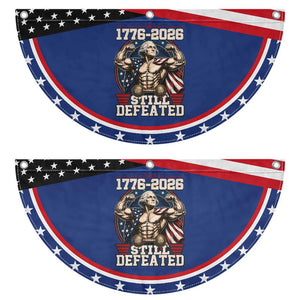Still Undefeated 1776 to 2026 Muscular George Washington Patriotic Fan Flag Buff Bodybuilder American Flag Cape 250th Anniversary Semiquincentennial
