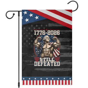 Still Undefeated 1776 to 2026 Muscular George Washington Patriotic Garden Flag Buff Bodybuilder American Flag Cape 250th Anniversary Semiquincentennial