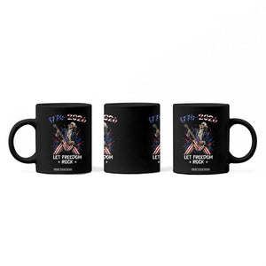 Let Freedom Rock George Washington Rock Star Coffee Mug Funny Electric Guitar Player American Flag Suit 1776 to 2026 Semiquincentennial